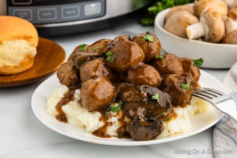 Slow Cooker Salisbury Steak Meatballs