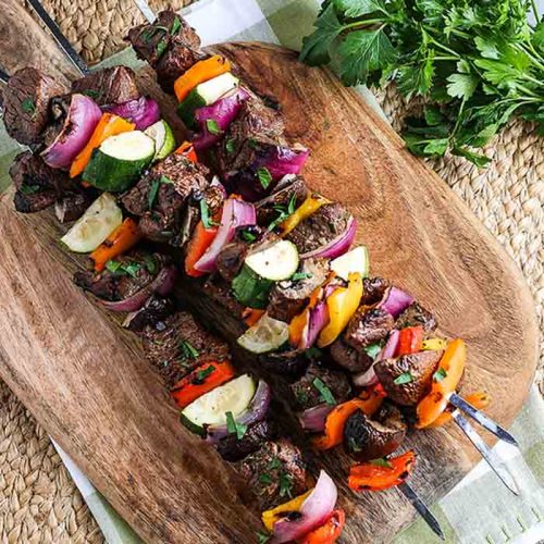 Grilled steak kabobs recipe - steak kabobs with veggies