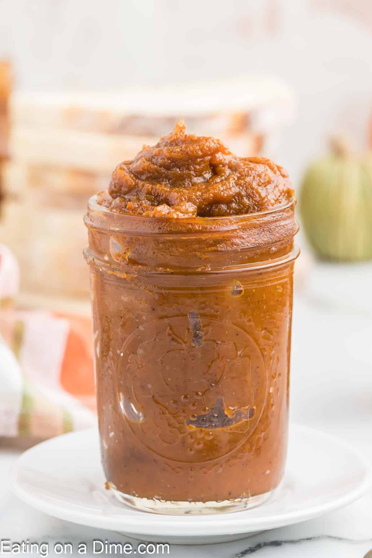 Pumpkin butter in a jar