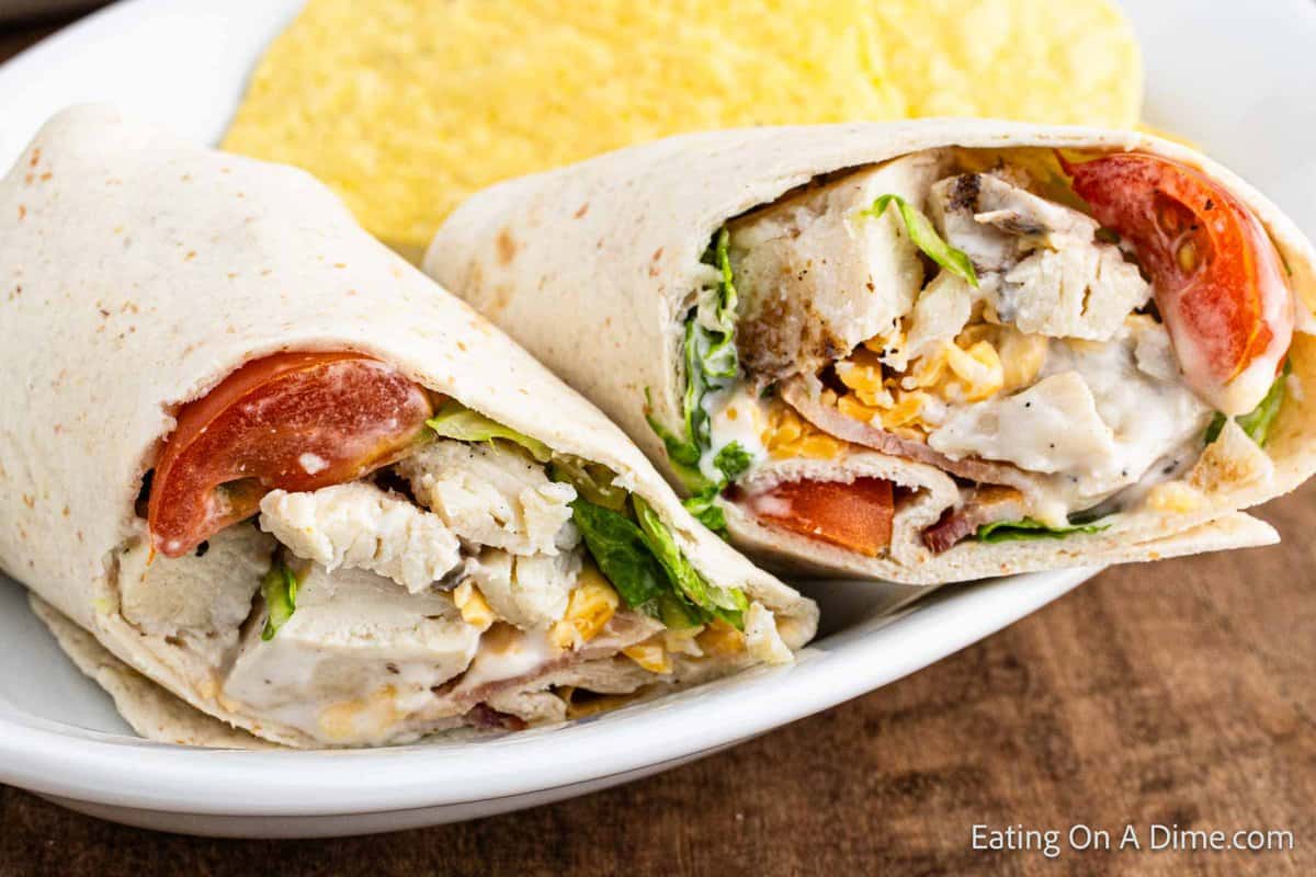 Chicken Bacon Ranch Wraps - Eating on a Dime