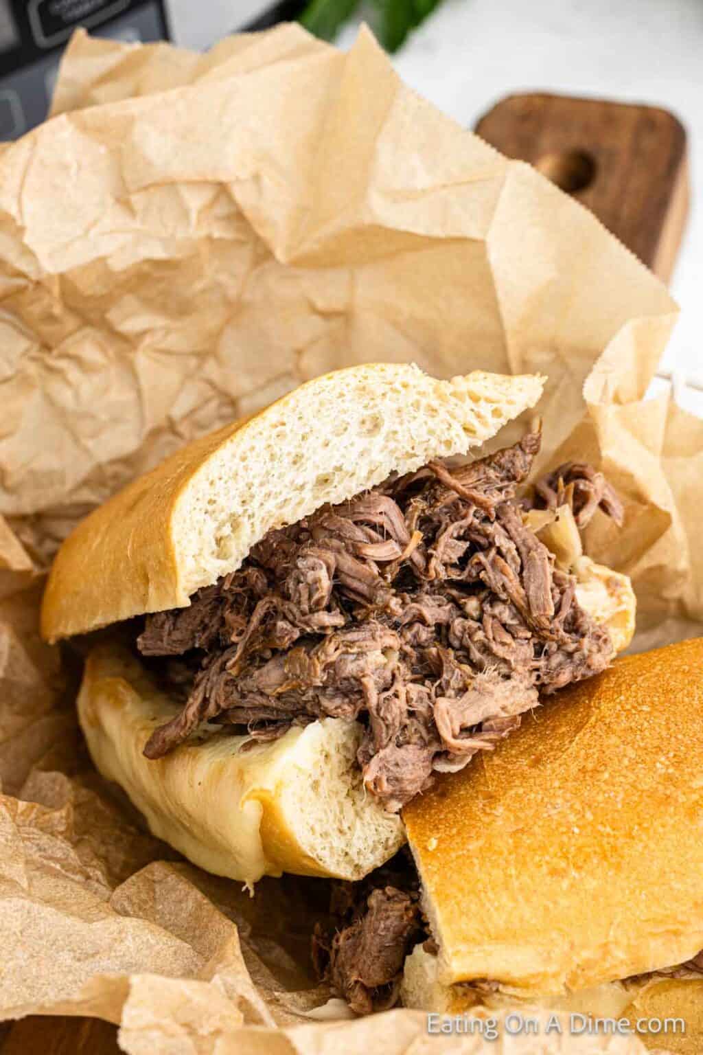 Shredded Beef Sandwiches Quick And Easy - Eatingonadime.com