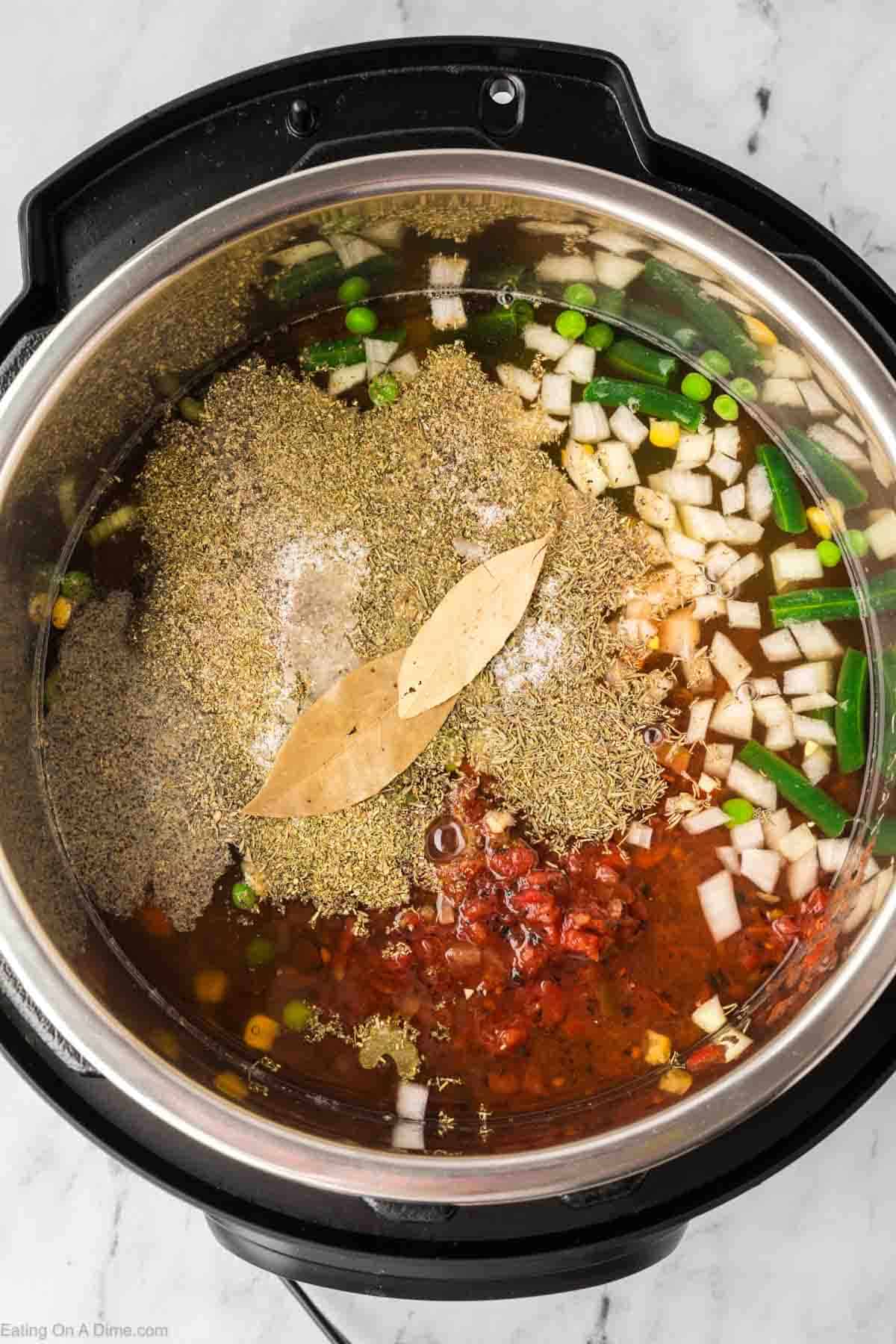 All Vegetable Soup ingredients in the instant