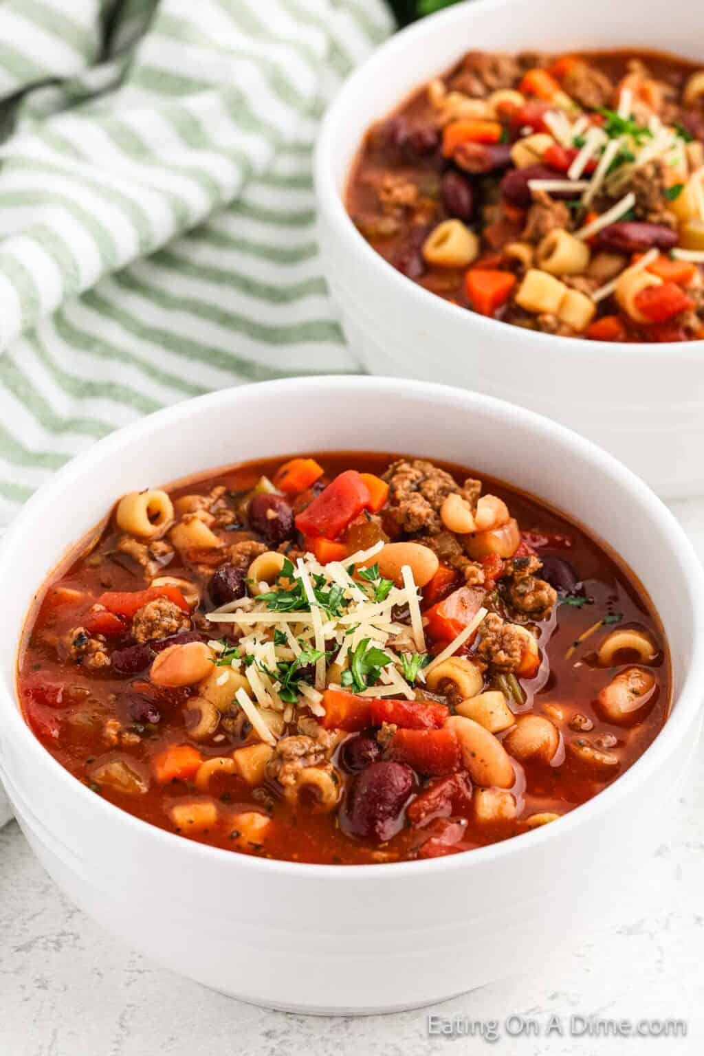 Pasta Fagioli Soup - Eating on a Dime