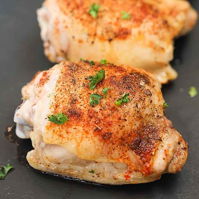 Oven baked chicken thighs recipe - ready in 30 minutes