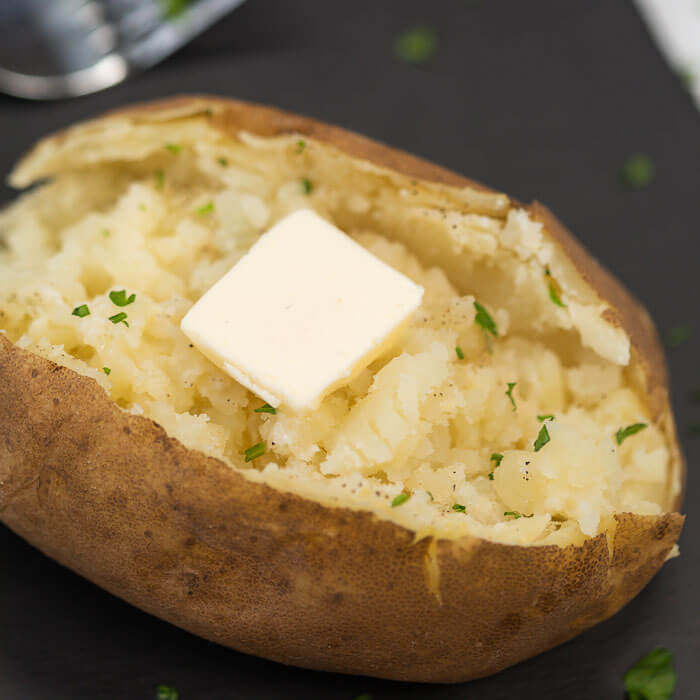Pressure Cooker Baked Potatoes • Loaves and Dishes