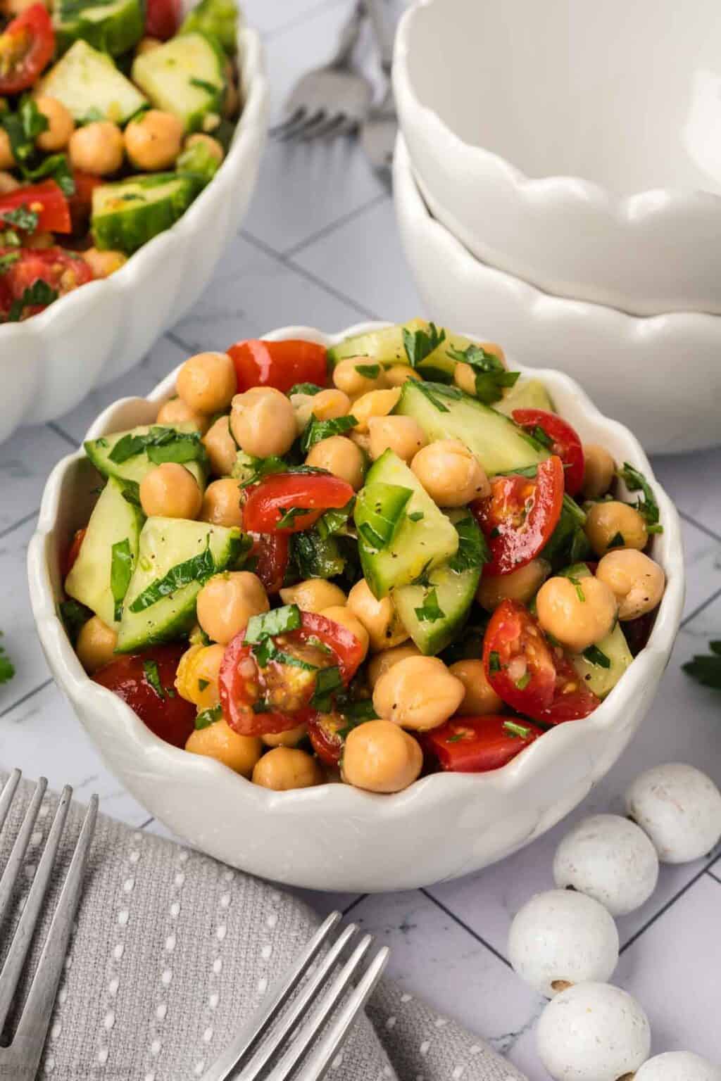 Chickpea Salad - Eating on a Dime