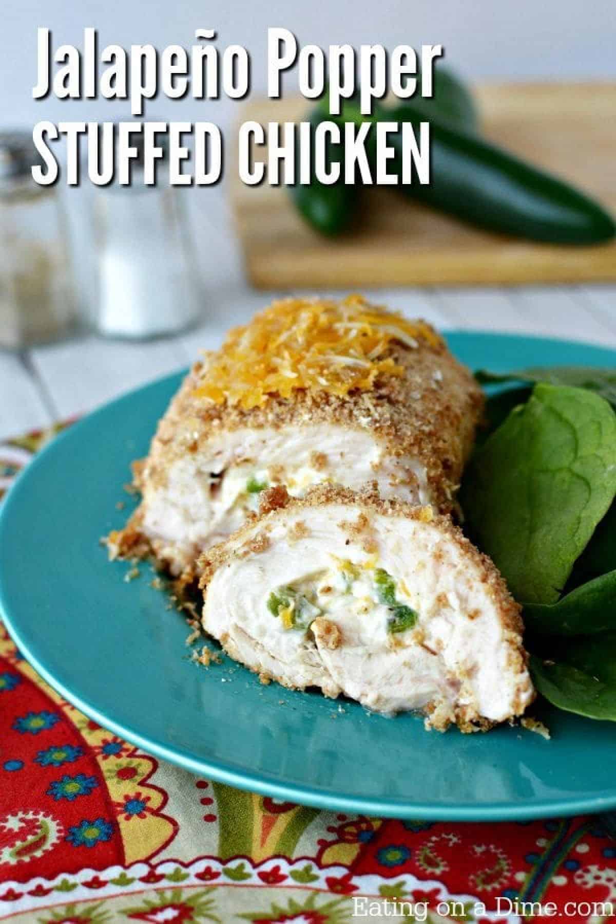 Try this easy Jalapeño Popper Stuffed Chicken Breasts Recipe. This Jalapeño popper chicken is easy to make and packed with flavor.