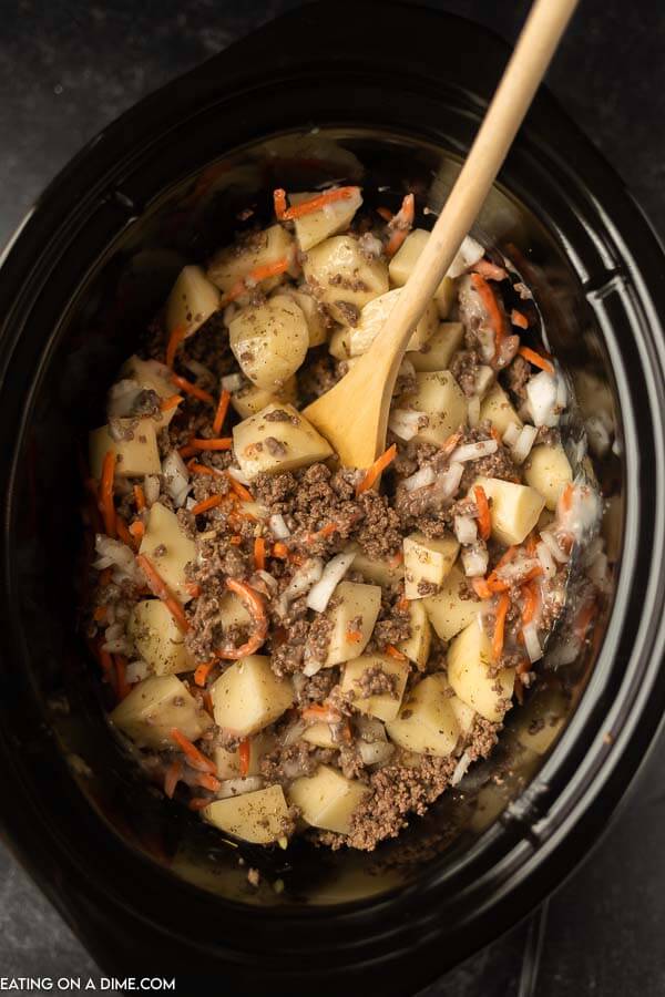 Crockpot Cheeseburger Soup - Belle of the Kitchen