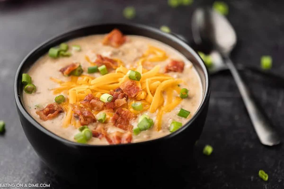 Crockpot Cheeseburger Soup - Belle of the Kitchen