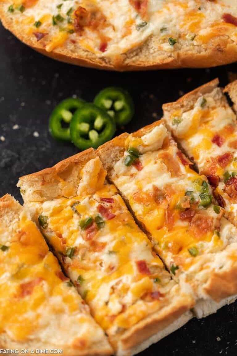 Jalapeno popper stuffed cheesy bread recipe - So cheesy!