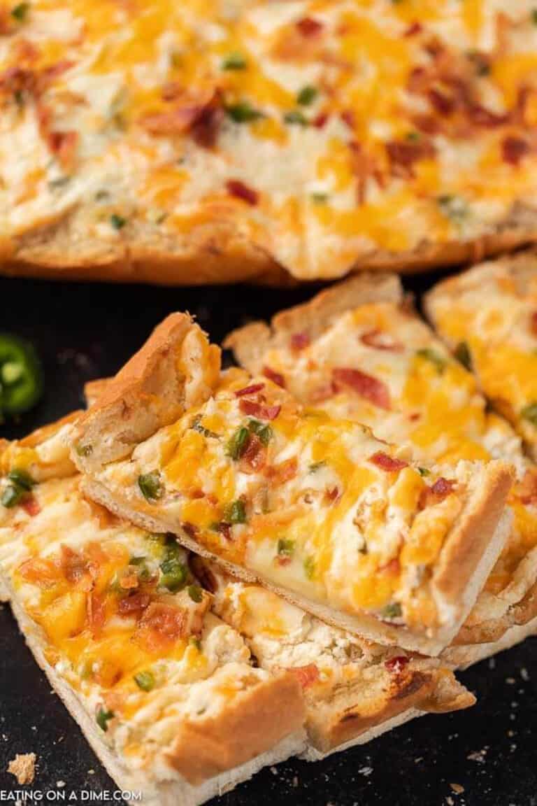 Jalapeno popper stuffed cheesy bread recipe - So cheesy!