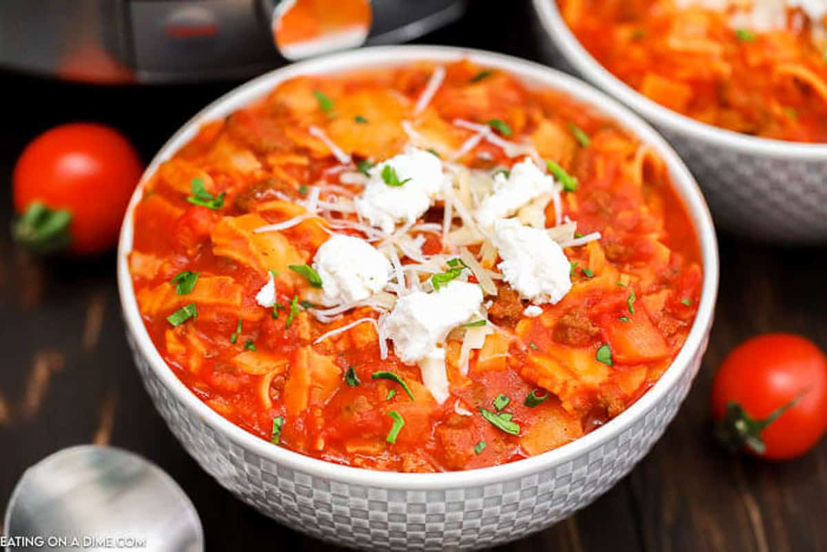 Instant Pot Lasagna Soup - Eating on a Dime