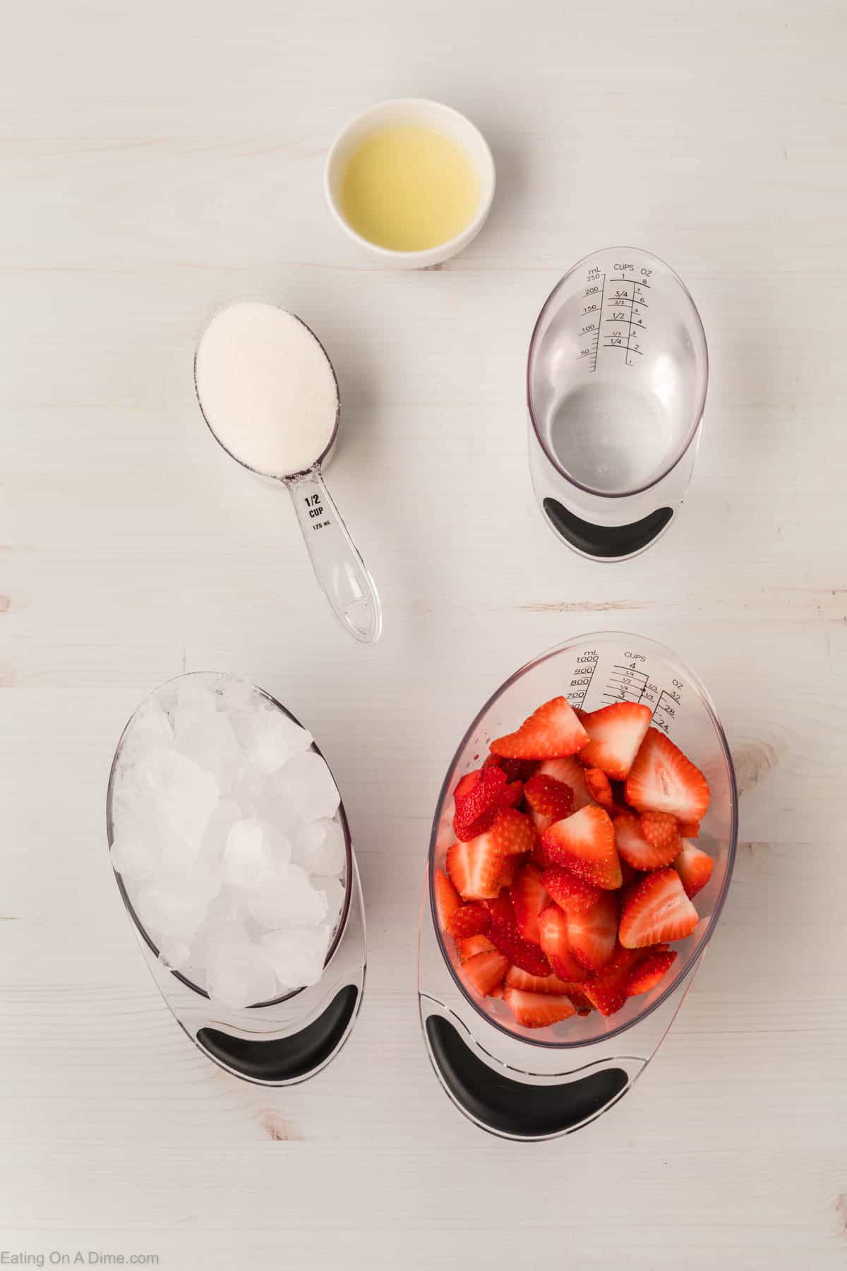 Ingredients - Water, Ice, Strawberries, Sugar, Lemon