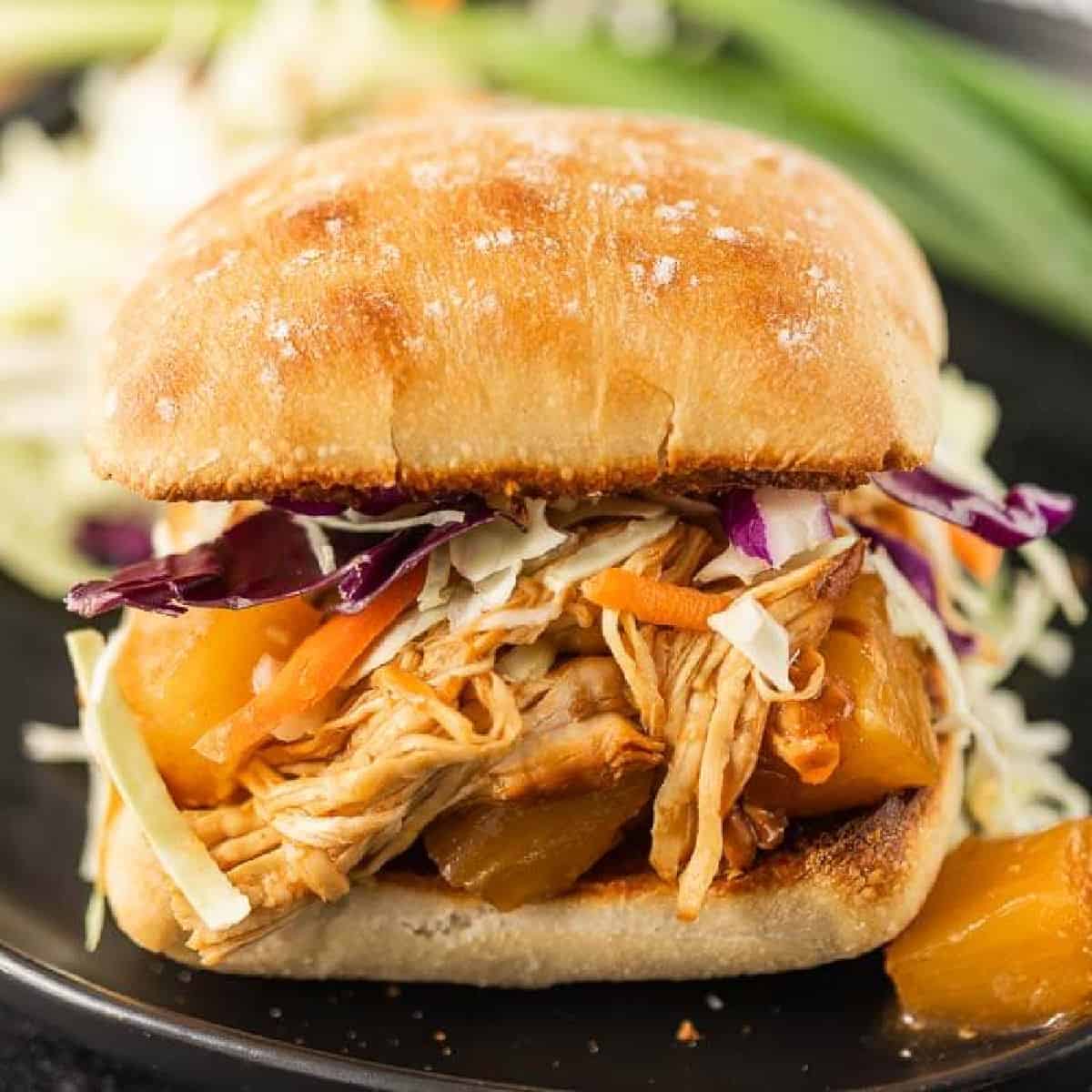 Instant Pot Hawaiian BBQ Chicken sandwiches easily serve a crowd and come together with little work. It's the perfect recipe for busy nights. 