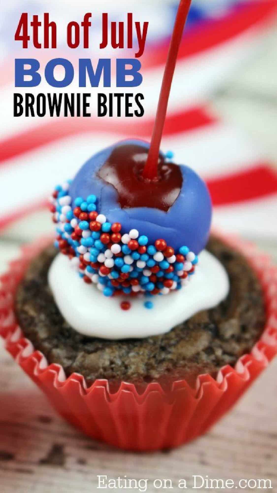 Close-up of a Bomb Brownie Bite 