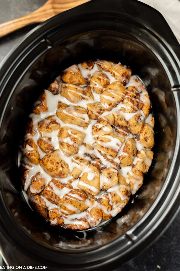 Melt in Your Mouth Crock Pot Cinnamon Roll Casserole - Daily Appetite