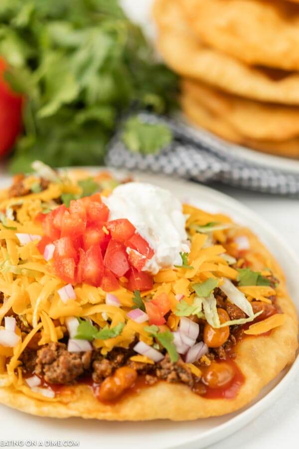 Indian fry bread tacos (& VIDEO!) - Indian tacos in minutes