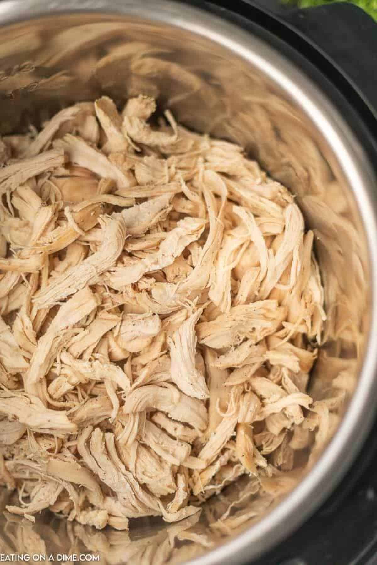 photo of shredded chicken in instant pot