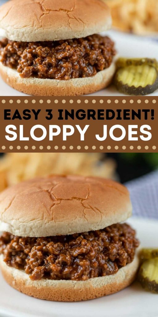 This easy Sloppy Joes recipe is easy to make and taste better than sloppy joes in a can. How to make sloppy joes with ketchup and just two more ingredients! Everyone loves this simple to make sloppy joes! #eatingonadime #easydinners #sloppyjoesrecipes #beefrecipes #sandwichrecipes   