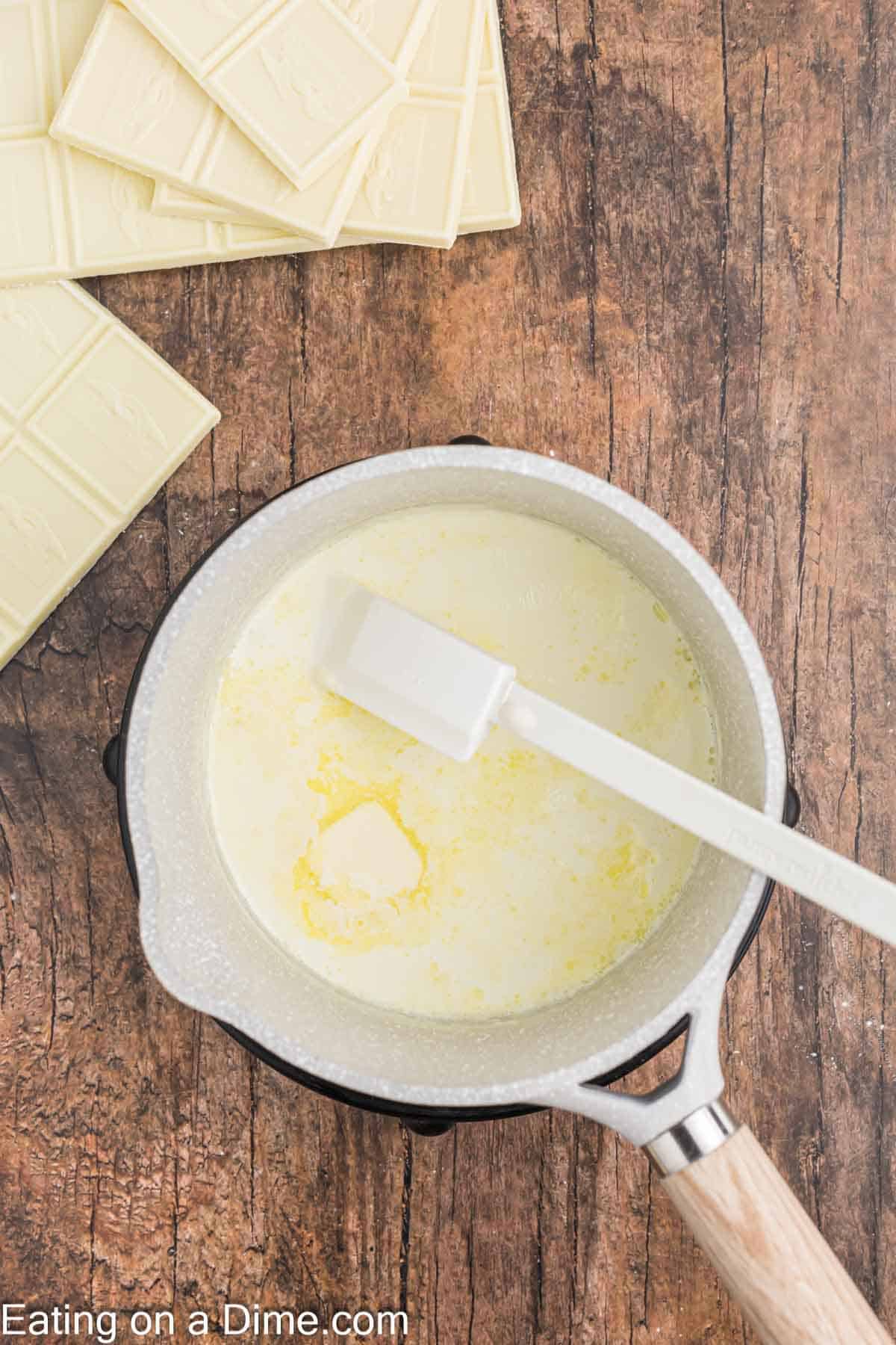 Melting butter in a saucepan