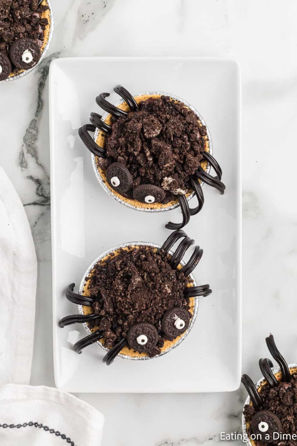 Spider Chocolate Pudding Pie - Halloween Pudding Dessert