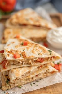 Shredded Chicken Quesadillas - Crockpot Chicken Quesadilla Recipe