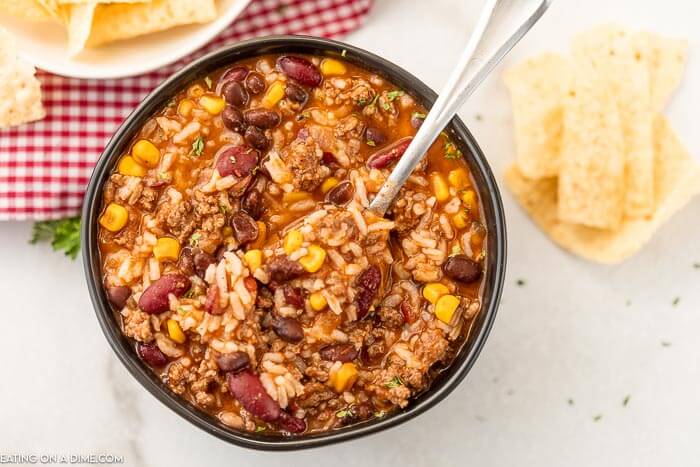 Crockpot taco rice soup (& VIDEO!) - Soup Made from Leftovers