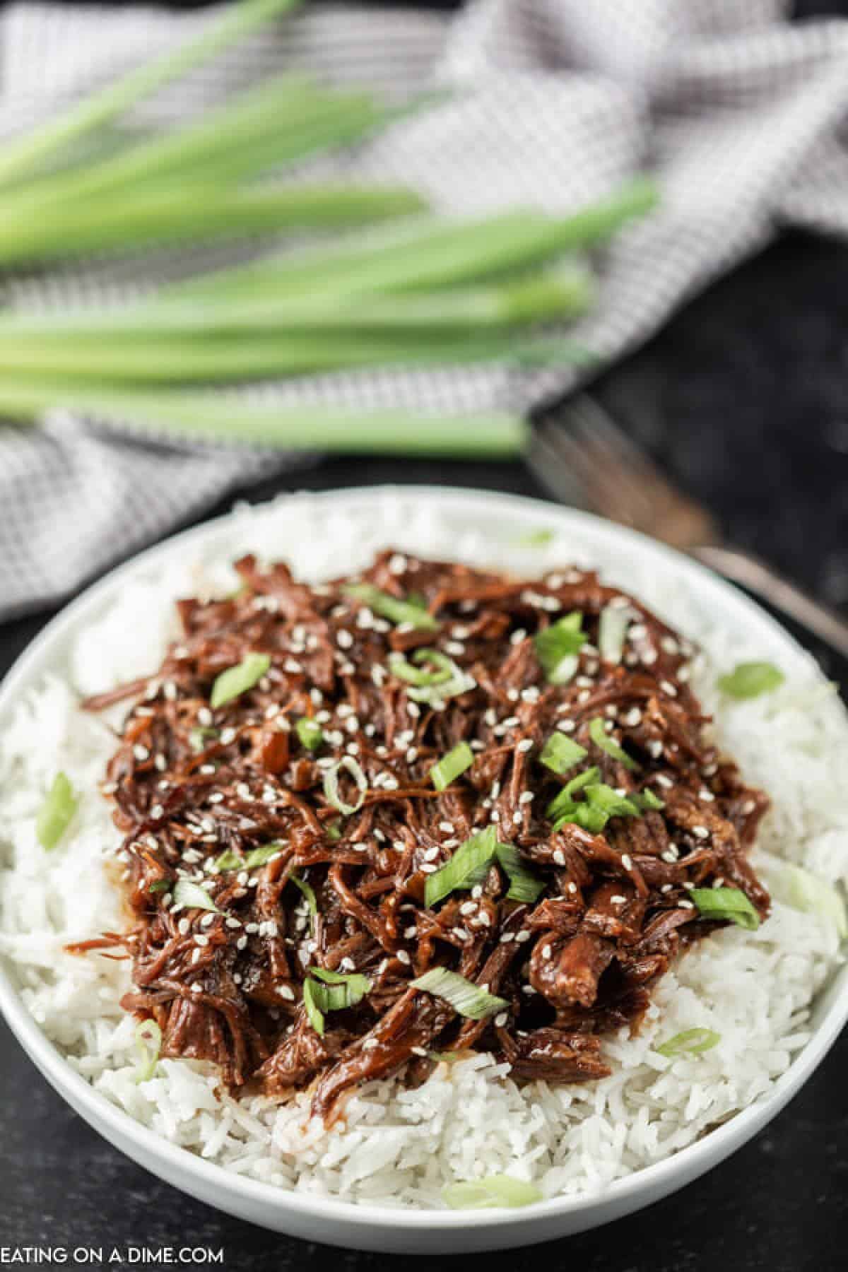 Korean BBQ served with rice