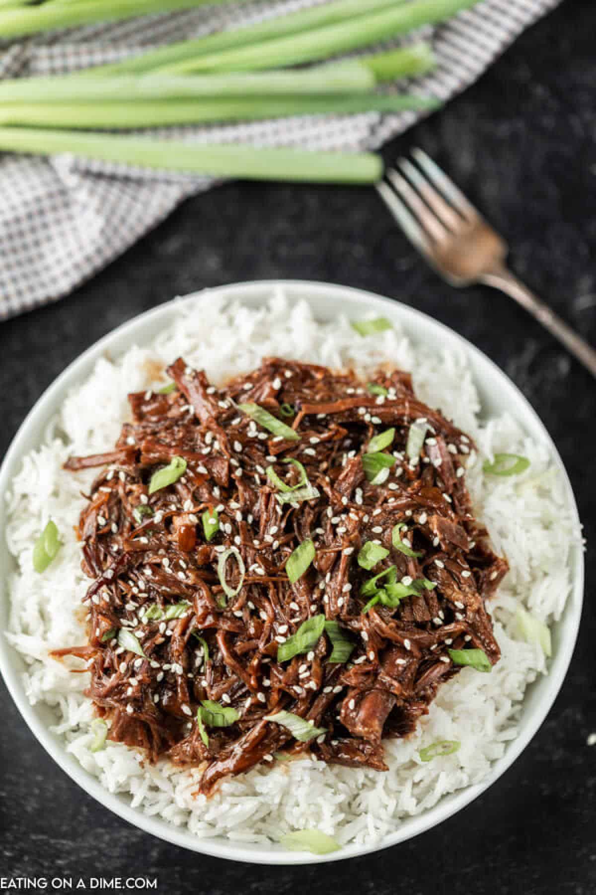 Korean BBQ served with rice