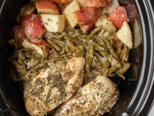 Seasoned Chicken, Potatoes and Green beans - The Magical Slow Cooker