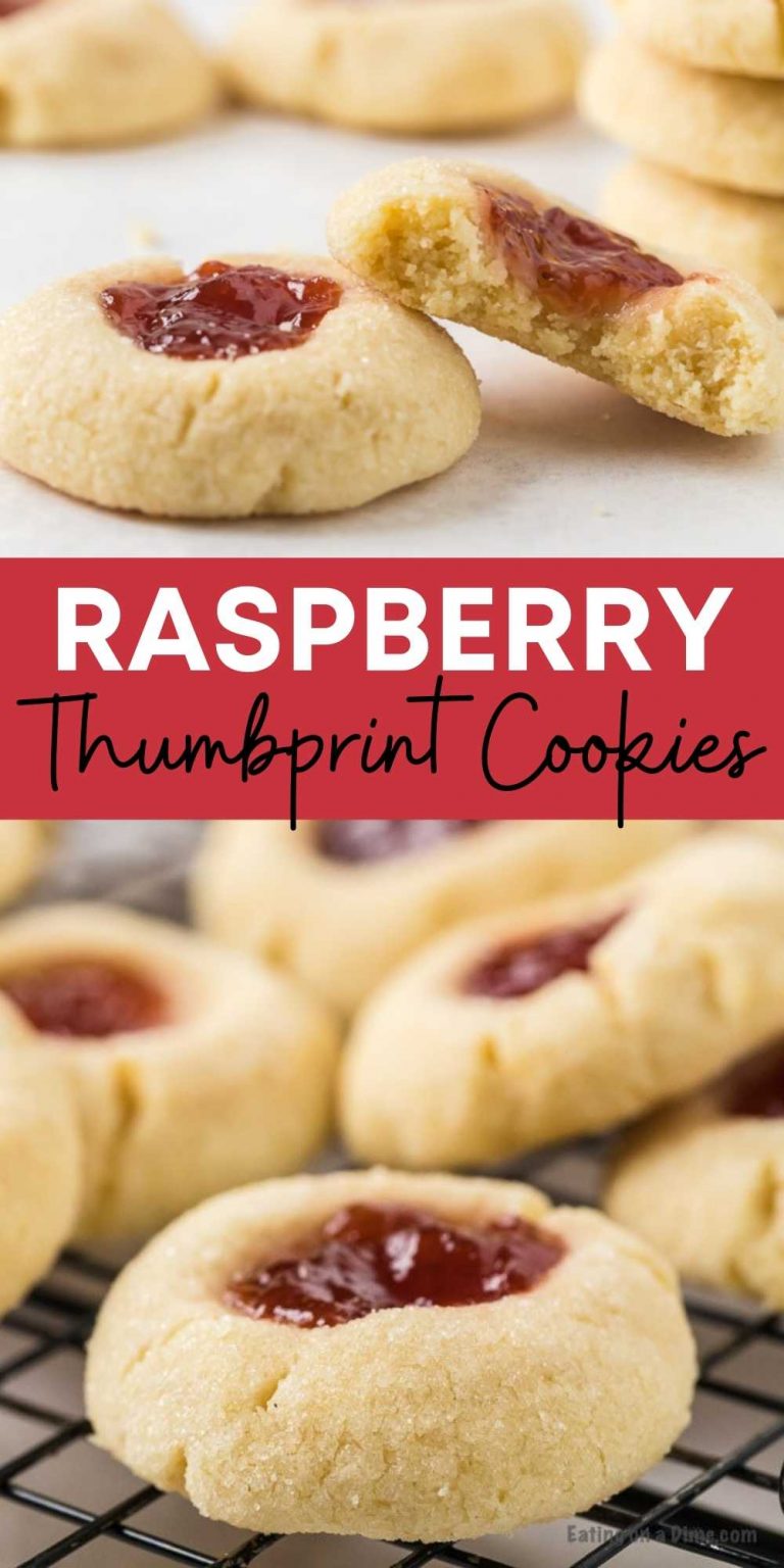 Easy Raspberry Thumbprint Cookie Recipe - Eating on a Dime