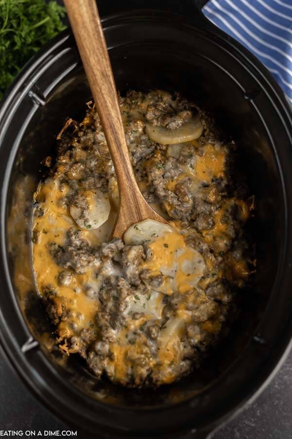 Crock Pot Homestyle Ground Beef Casserole - Spicy Southern Kitchen