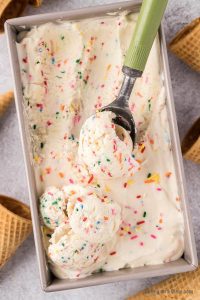 No Churn Birthday Cake Ice Cream Recipe - Eating on a Dime