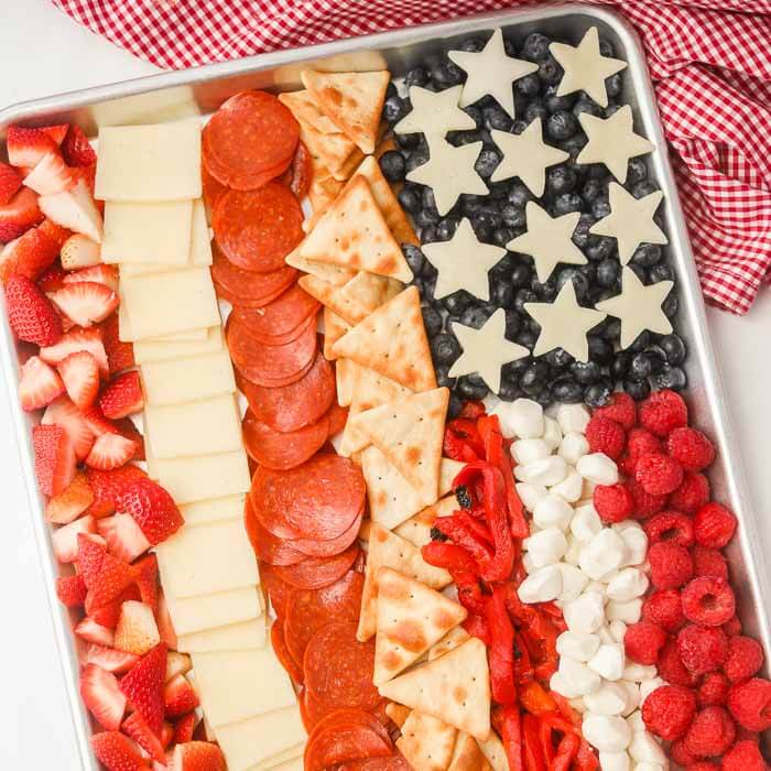 American Flag Charcuterie Board - 4th of July Charcuterie board