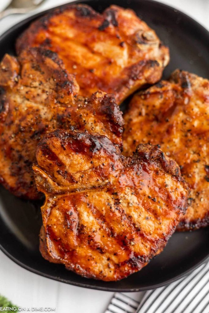 Grilled BBQ Pork Chops - Eatingonadime.com