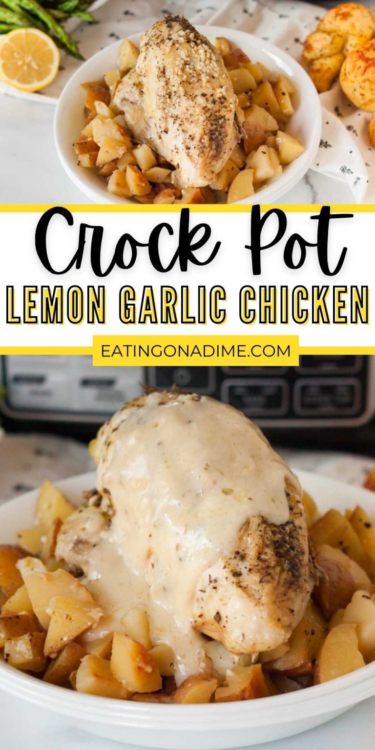 Slow Cooker Lemon Garlic Chicken Recipe -Crockpot lemon garlic chicken