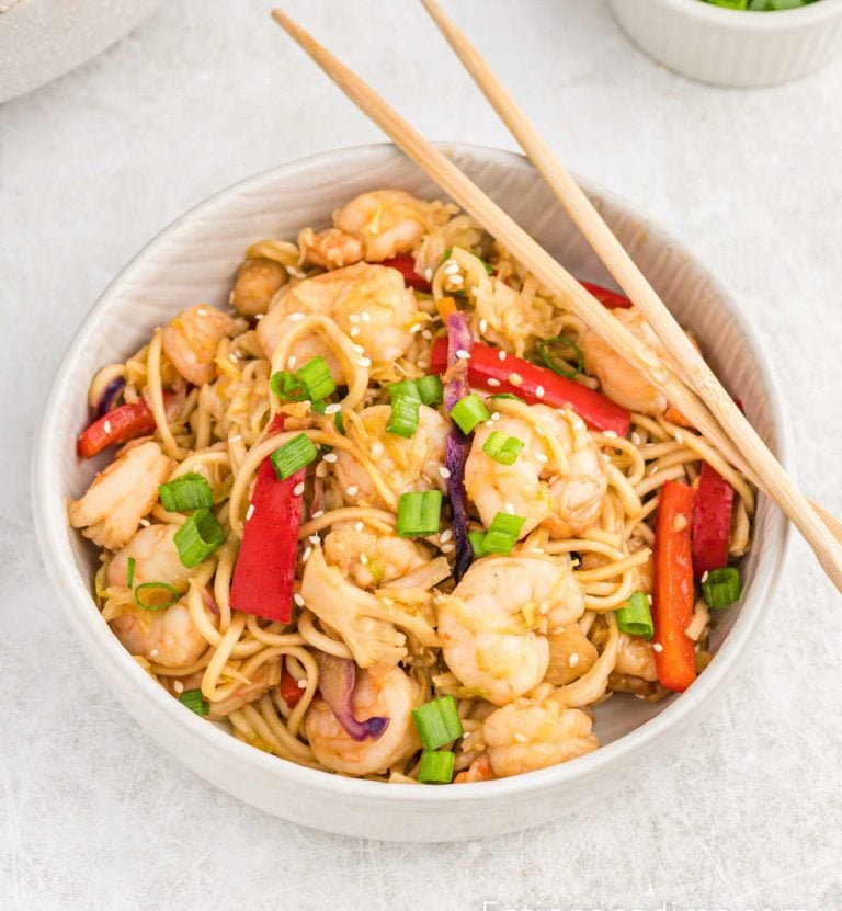 Shrimp Lo Mein Recipe - Eating on a Dime