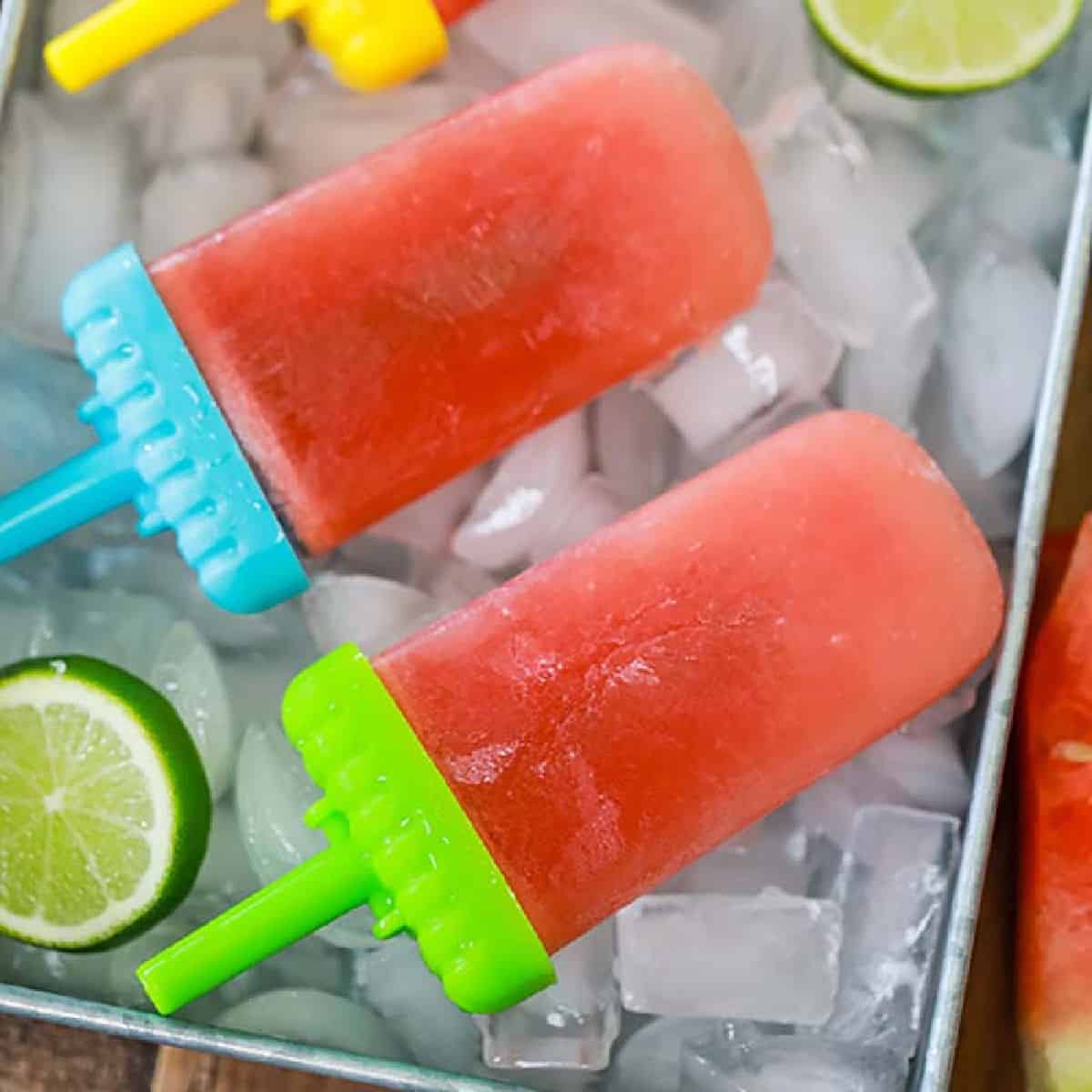 Watermelon Popsicles on ice