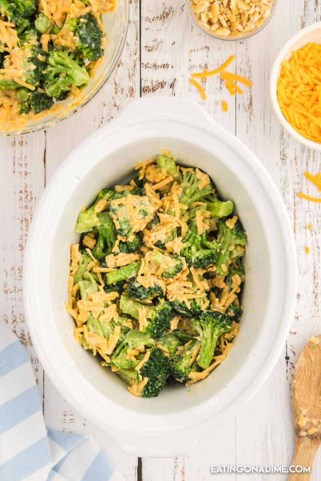 Crockpot Broccoli Cheese Casserole - Eating On A Dime