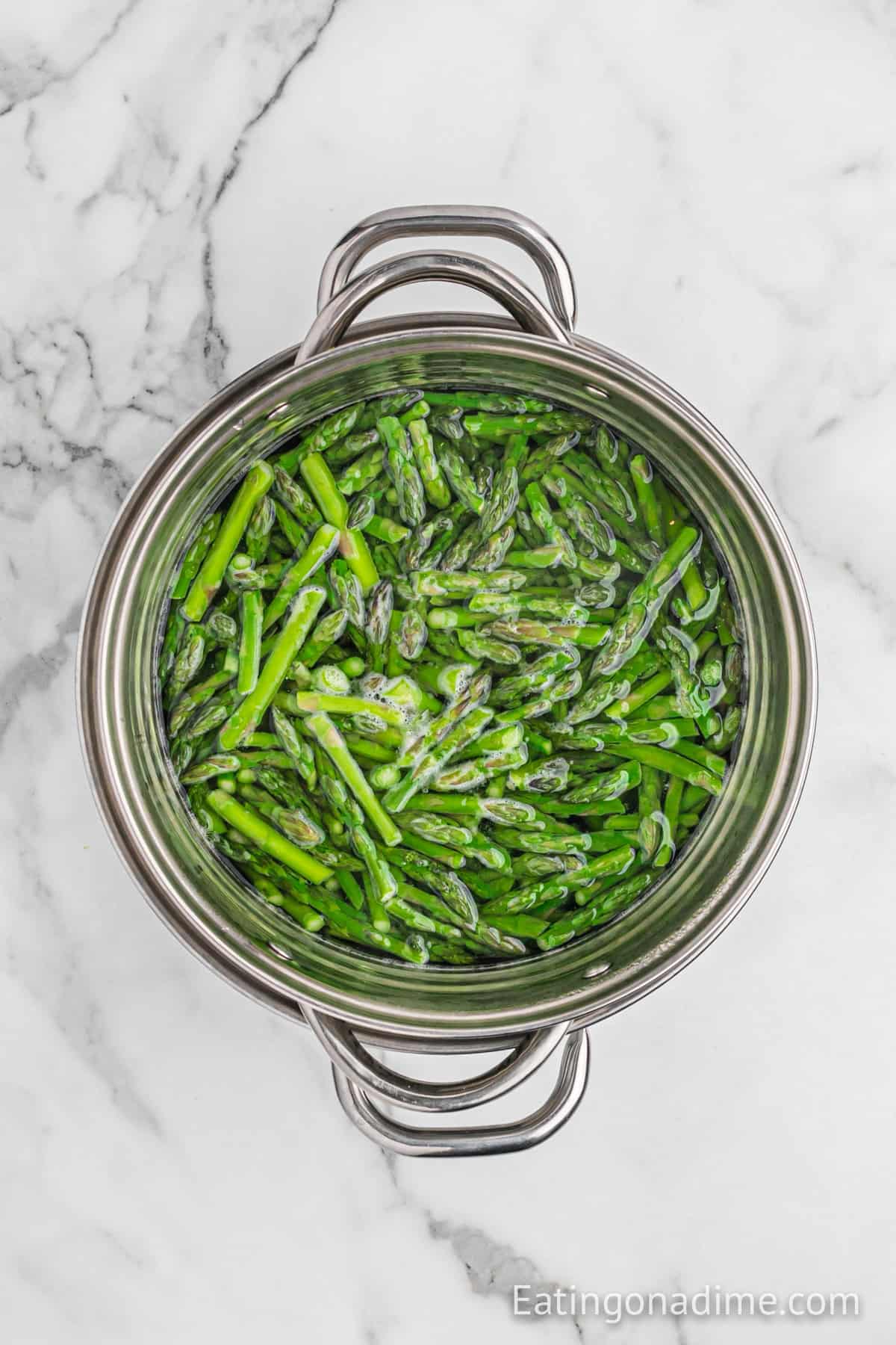 Asparagus in a large pot