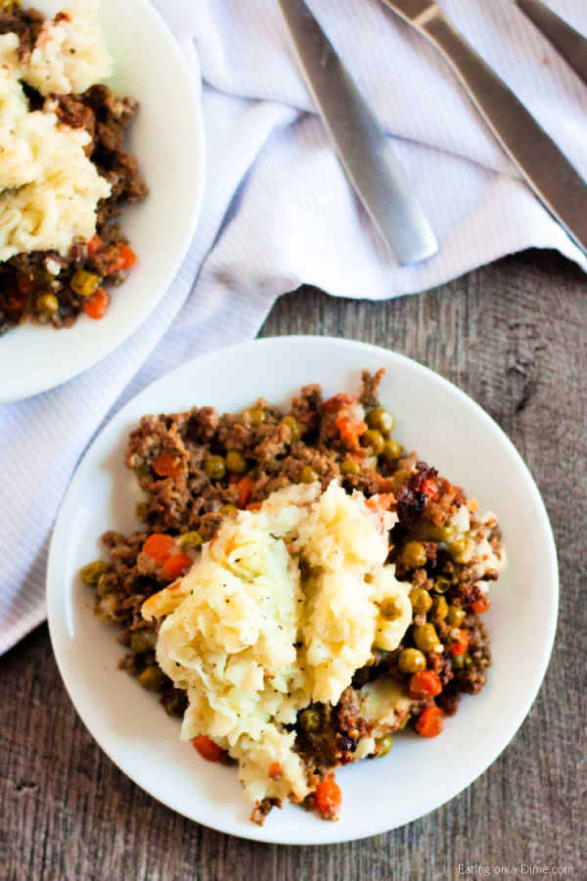 Shepherd's Pie on a white plate