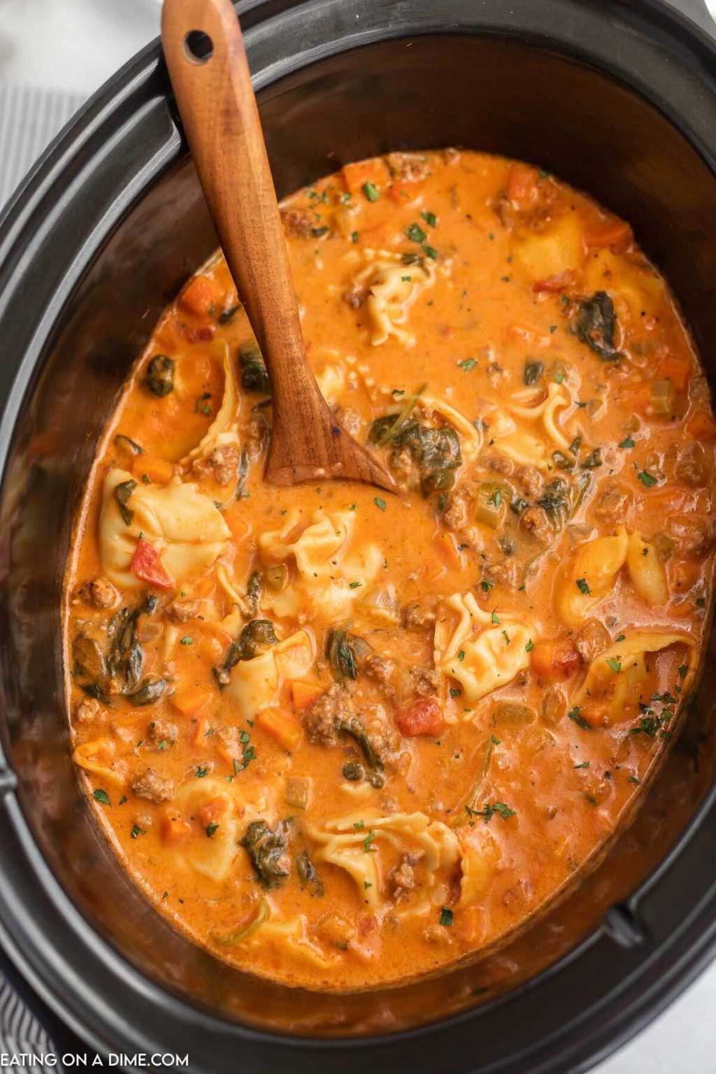 Crockpot Italian Sausage Tortellini Soup Recipe (& VIDEO!)