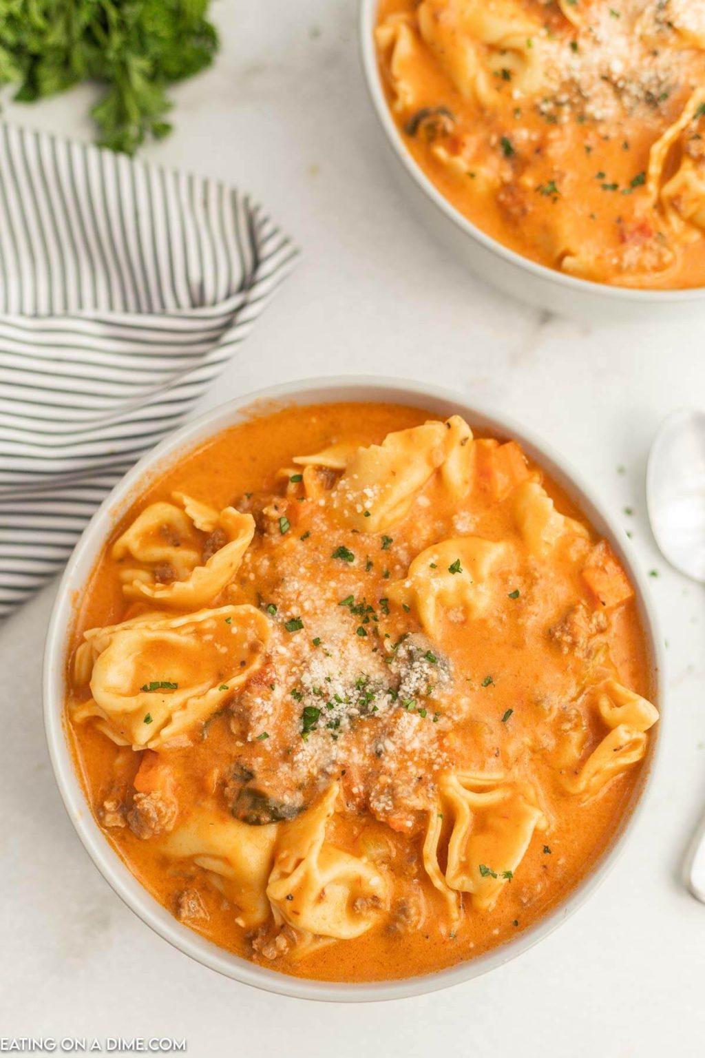 Crockpot Italian sausage tortellini soup recipe (& VIDEO!)