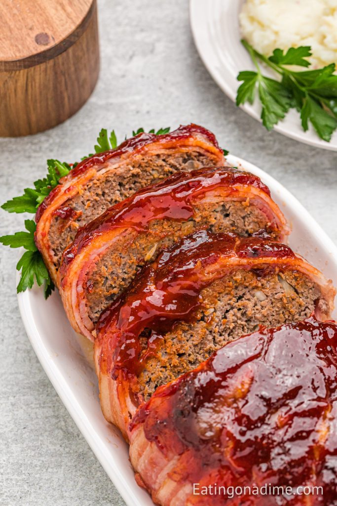 Bacon Wrapped Meatloaf Recipe - Eating on a Dime