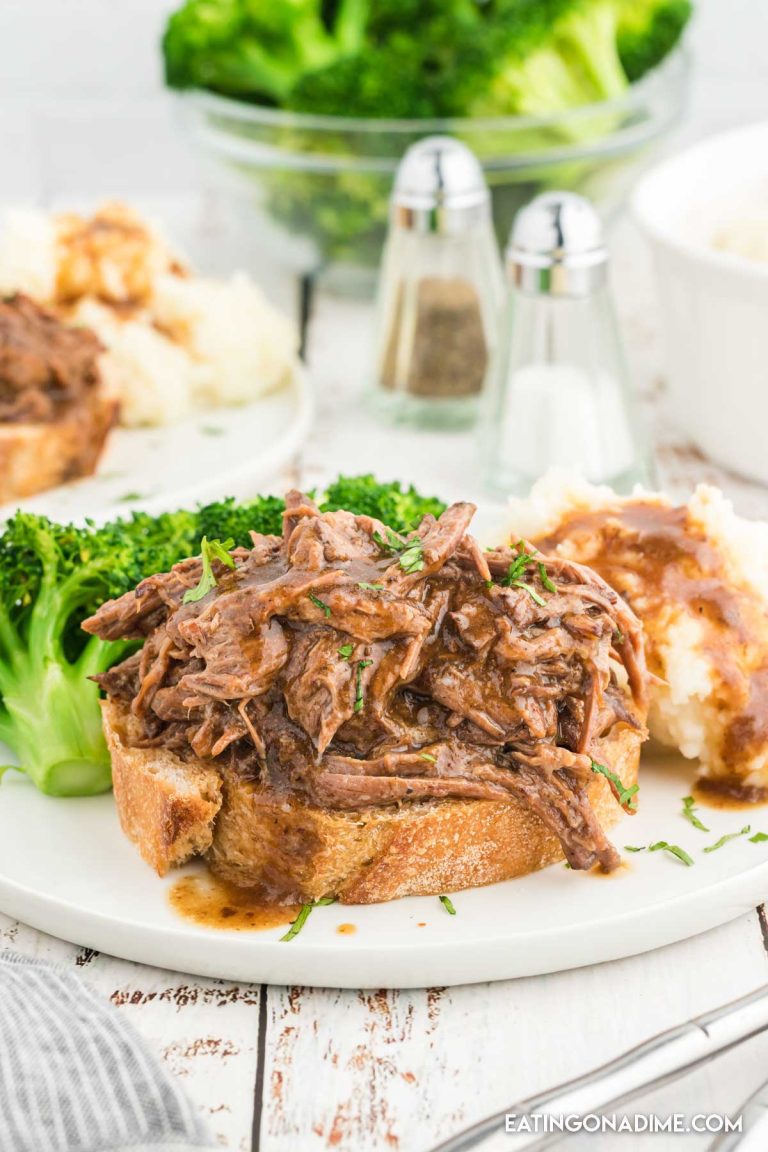 Slow Cooker Roast Beef Sandwiches - Eating On A Dime