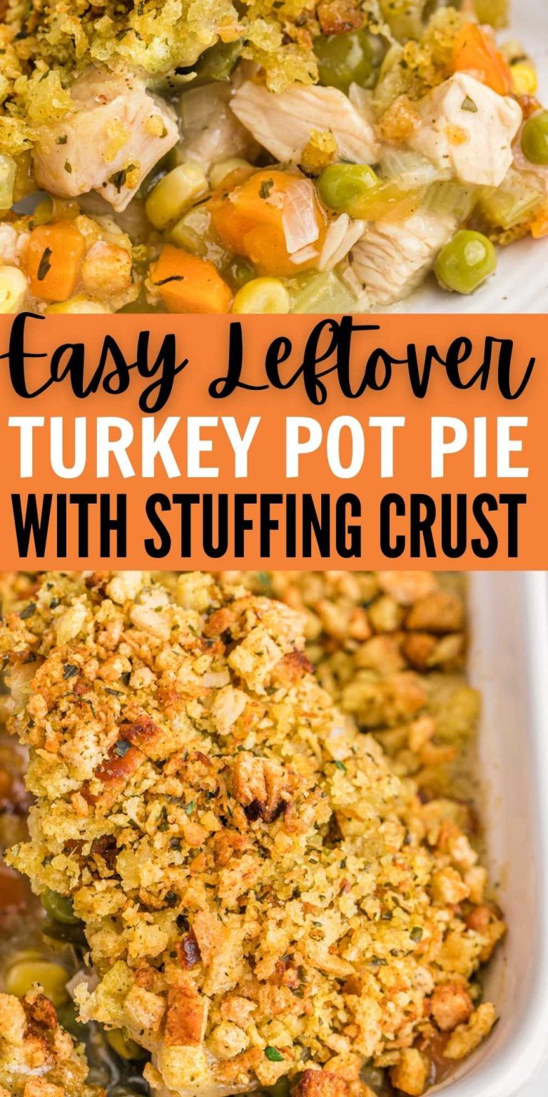 Leftover Turkey Pot Pie with Stuffing Crust - Eating on a Dime