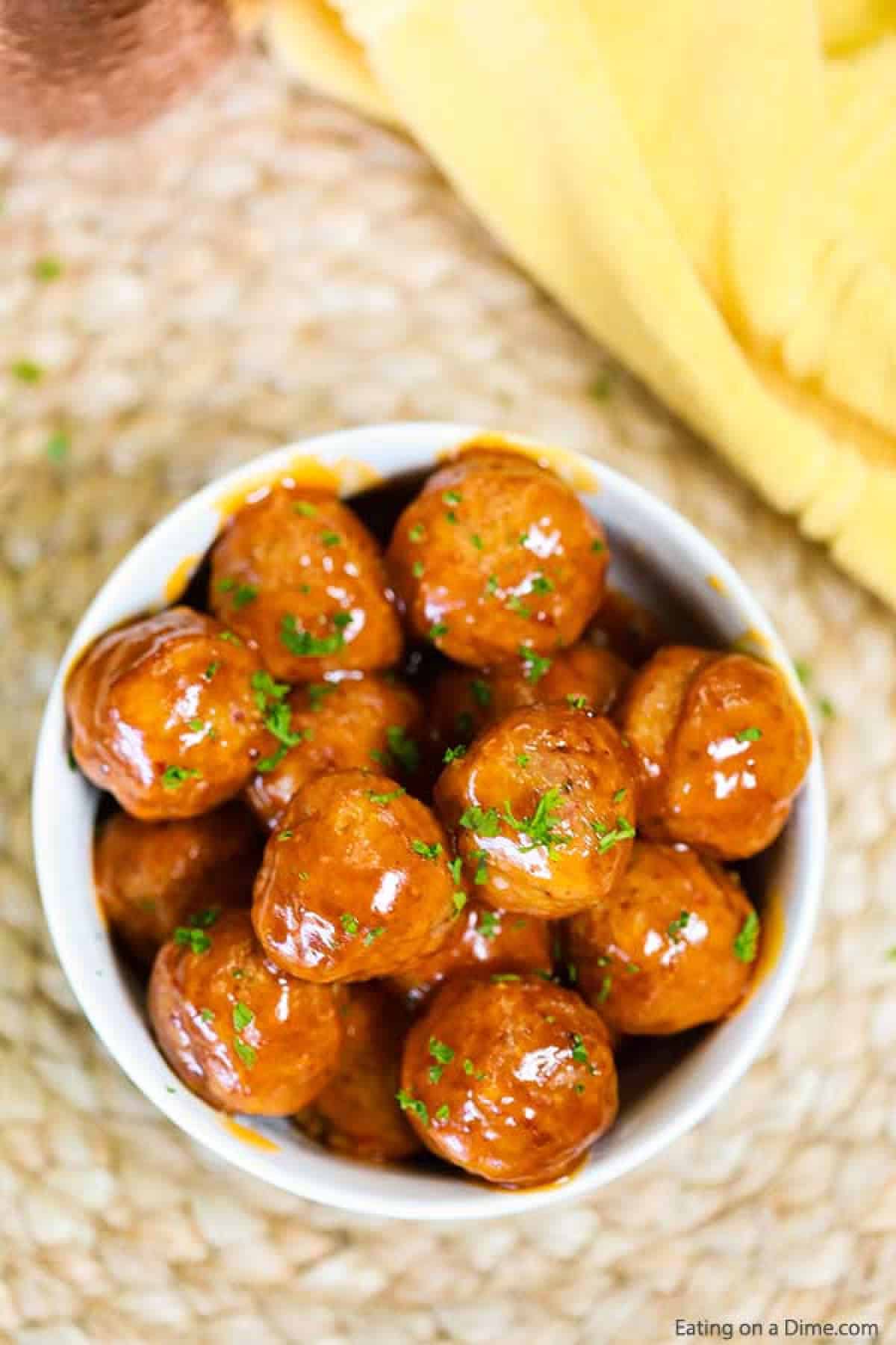 Buffalo Chicken Meatballs in a white bowl