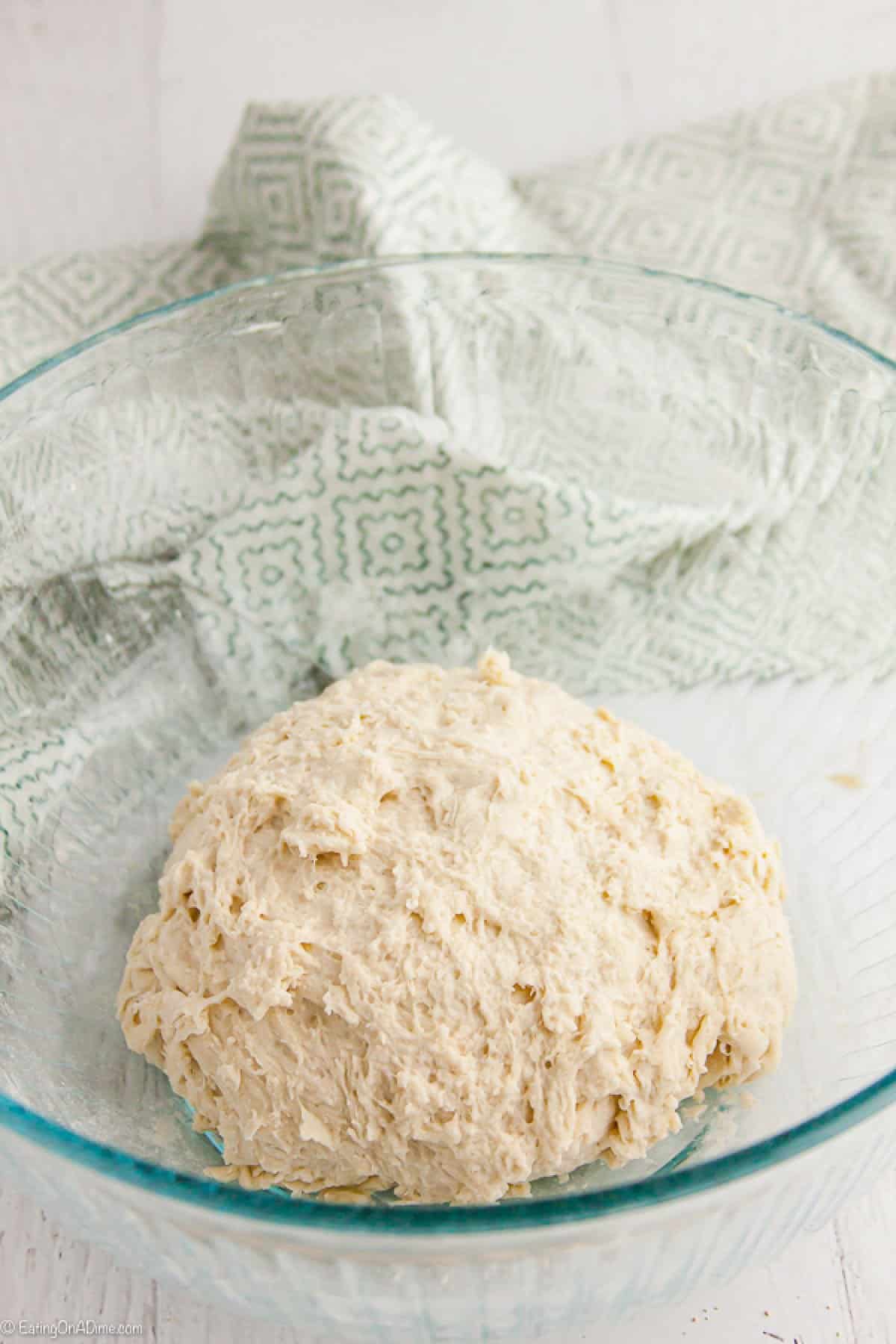 Mixed dough in the mixing bowl