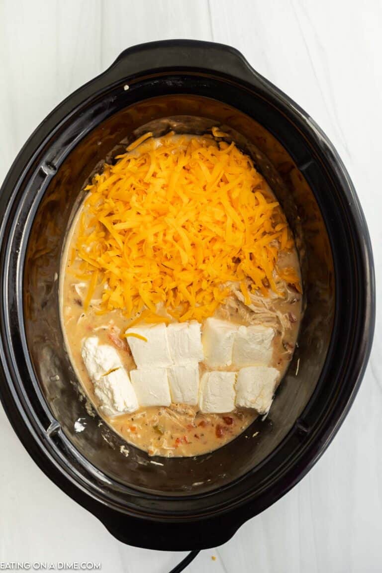 Crockpot Chicken Spaghetti Recipe -slow cooker cheesy spaghetti