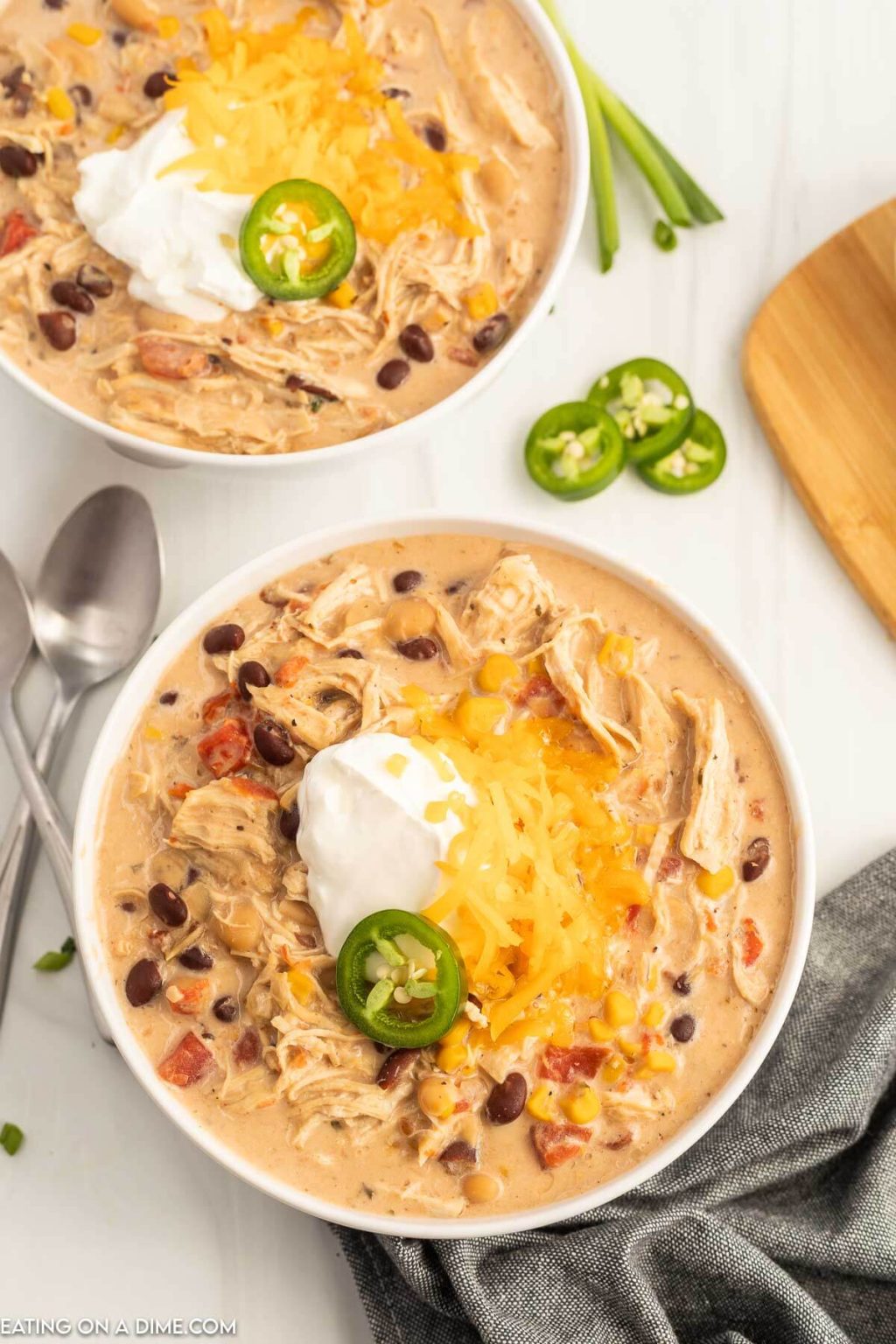 Crockpot Cream Cheese Chicken Chili Recipe - easy dinner idea